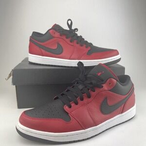 Nike Air Jordan 1 Low Black Red White Mens Size 10.5